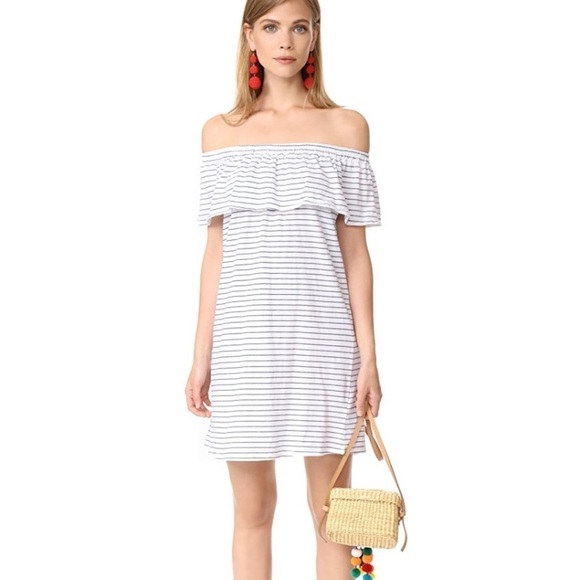 Sundry jersey dress off the shoulder soft small striped soft brand new with tags - Picture 1 of 8